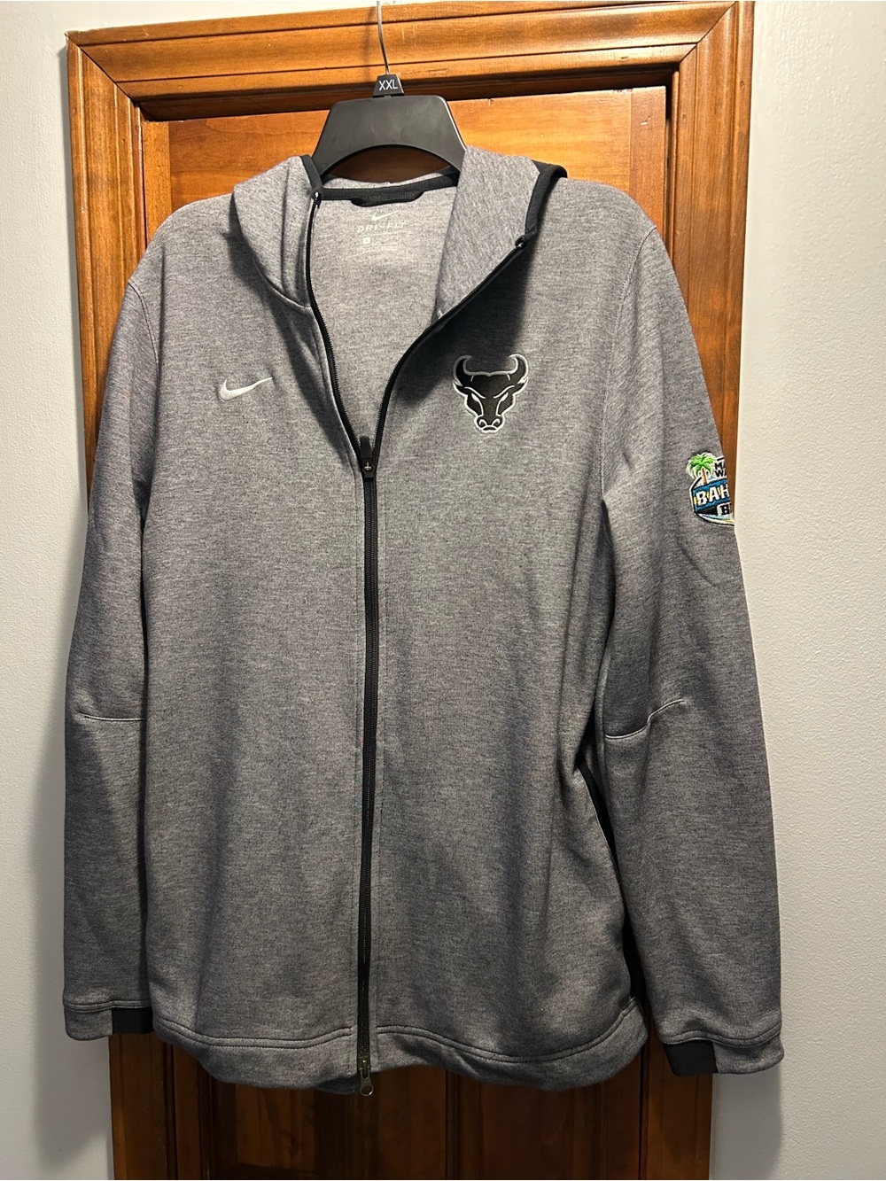 Nike Gray Team Logo Full-Zip Hoodie Jacket